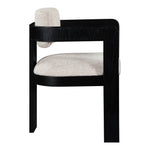 Sacha Linen Textured Fabric Upholstered Dining Chair in Beige