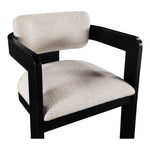 Sacha Linen Textured Fabric Upholstered Dining Chair in Beige