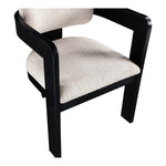 Sacha Linen Textured Fabric Upholstered Dining Chair in Beige