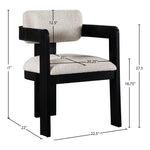 Sacha Linen Textured Fabric Upholstered Dining Chair in Beige
