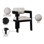 Sacha Linen Textured Fabric Upholstered Dining Chair in Beige