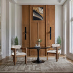 Sacha Linen Textured Fabric Upholstered Dining Chair in Beige