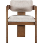 Sacha Linen Textured Fabric Upholstered Dining Chair in Beige