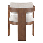 Sacha Linen Textured Fabric Upholstered Dining Chair in Beige