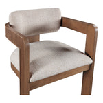 Sacha Linen Textured Fabric Upholstered Dining Chair in Beige