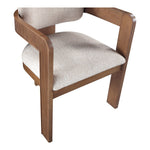 Sacha Linen Textured Fabric Upholstered Dining Chair in Beige