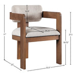 Sacha Linen Textured Fabric Upholstered Dining Chair in Beige