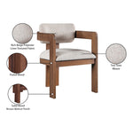 Sacha Linen Textured Fabric Upholstered Dining Chair in Beige
