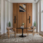Sacha Linen Textured Fabric Upholstered Dining Chair in Brown