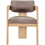 Sacha Linen Textured Fabric Upholstered Dining Chair in Brown