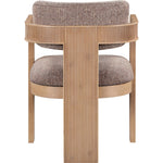Sacha Linen Textured Fabric Upholstered Dining Chair in Brown