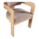 Sacha Linen Textured Fabric Upholstered Dining Chair in Brown
