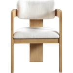 Sacha Linen Textured Fabric Upholstered Dining Chair in Cream