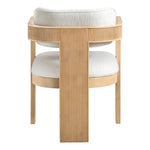 Sacha Linen Textured Fabric Upholstered Dining Chair in Cream