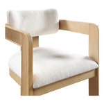 Sacha Linen Textured Fabric Upholstered Dining Chair in Cream