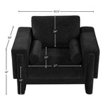 Madeline Chenille Fabric Upholstered Chair in Black