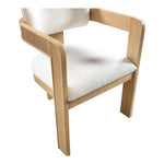 Sacha Linen Textured Fabric Upholstered Dining Chair in Cream