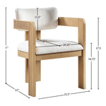 Sacha Linen Textured Fabric Upholstered Dining Chair in Cream