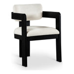 Sacha Linen Textured Fabric Upholstered Dining Chair in Cream