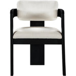 Sacha Linen Textured Fabric Upholstered Dining Chair in Cream