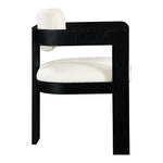 Sacha Linen Textured Fabric Upholstered Dining Chair in Cream