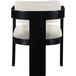 Sacha Linen Textured Fabric Upholstered Dining Chair in Cream