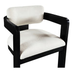 Sacha Linen Textured Fabric Upholstered Dining Chair in Cream