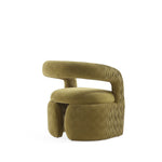 Corvette Velvet Lounge Chair in Olive Green