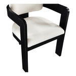 Sacha Linen Textured Fabric Upholstered Dining Chair in Cream