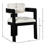 Sacha Linen Textured Fabric Upholstered Dining Chair in Cream