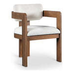 Sacha Linen Textured Fabric Upholstered Dining Chair in Cream
