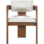 Sacha Linen Textured Fabric Upholstered Dining Chair in Cream