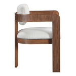 Sacha Linen Textured Fabric Upholstered Dining Chair in Cream