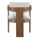 Sacha Linen Textured Fabric Upholstered Dining Chair in Cream