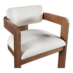 Sacha Linen Textured Fabric Upholstered Dining Chair in Cream