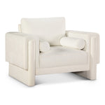 Madeline Chenille Fabric Upholstered Chair in Cream