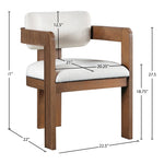 Sacha Linen Textured Fabric Upholstered Dining Chair in Cream