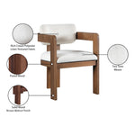 Sacha Linen Textured Fabric Upholstered Dining Chair in Cream