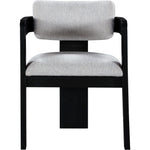 Sacha Linen Textured Fabric Upholstered Dining Chair in Grey
