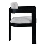 Sacha Linen Textured Fabric Upholstered Dining Chair in Grey