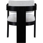 Sacha Linen Textured Fabric Upholstered Dining Chair in Grey