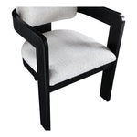 Sacha Linen Textured Fabric Upholstered Dining Chair in Grey