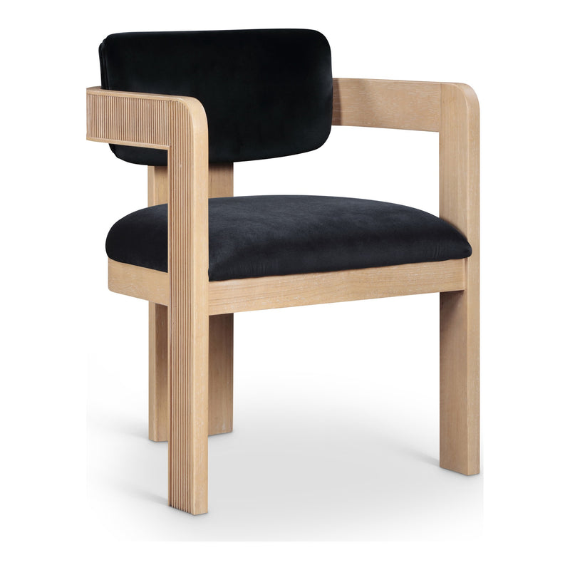 Sacha Velvet Upholstered Dining Chair in Black