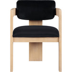 Sacha Velvet Upholstered Dining Chair in Black