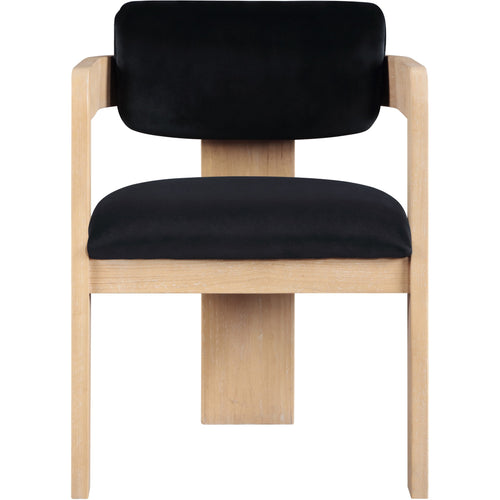 Sacha Velvet Upholstered Dining Chair in Black