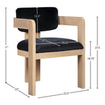 Sacha Velvet Upholstered Dining Chair in Black