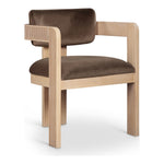 Sacha Velvet Upholstered Dining Chair in Brown