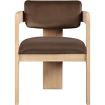 Sacha Velvet Upholstered Dining Chair in Brown