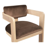 Sacha Velvet Upholstered Dining Chair in Brown