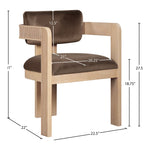 Sacha Velvet Upholstered Dining Chair in Brown